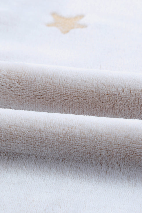 Round Neck Dropped Shoulder Star Print Top and Shorts Lounge Set - Fashorio