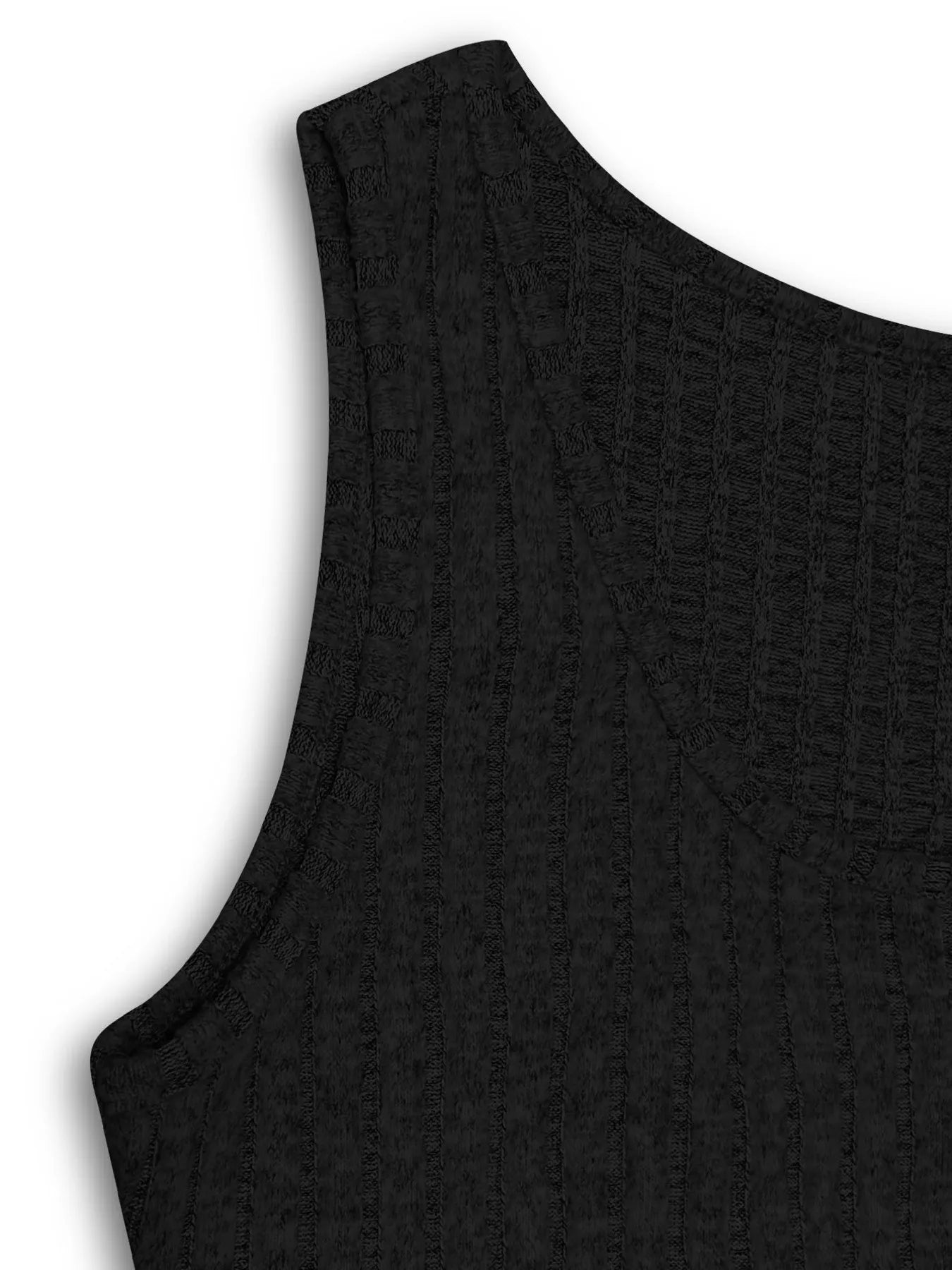Ribbed Button Front Dress and Cardigan Sweater Set - Fashorio