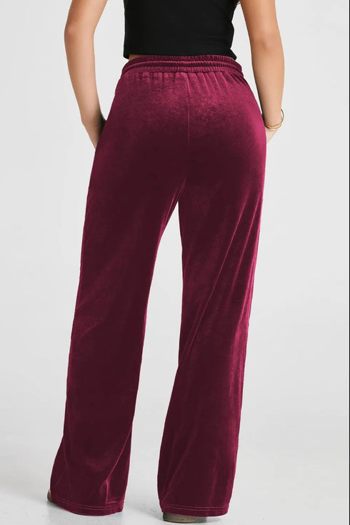Drawstring Waist Wide Leg Active Pants - Fashorio