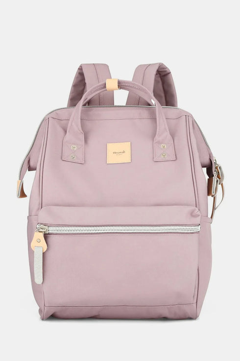 Himawari Water Resistant Canvas Backpack Bag with Side Pockets Light Mauve One Size - Fashorio