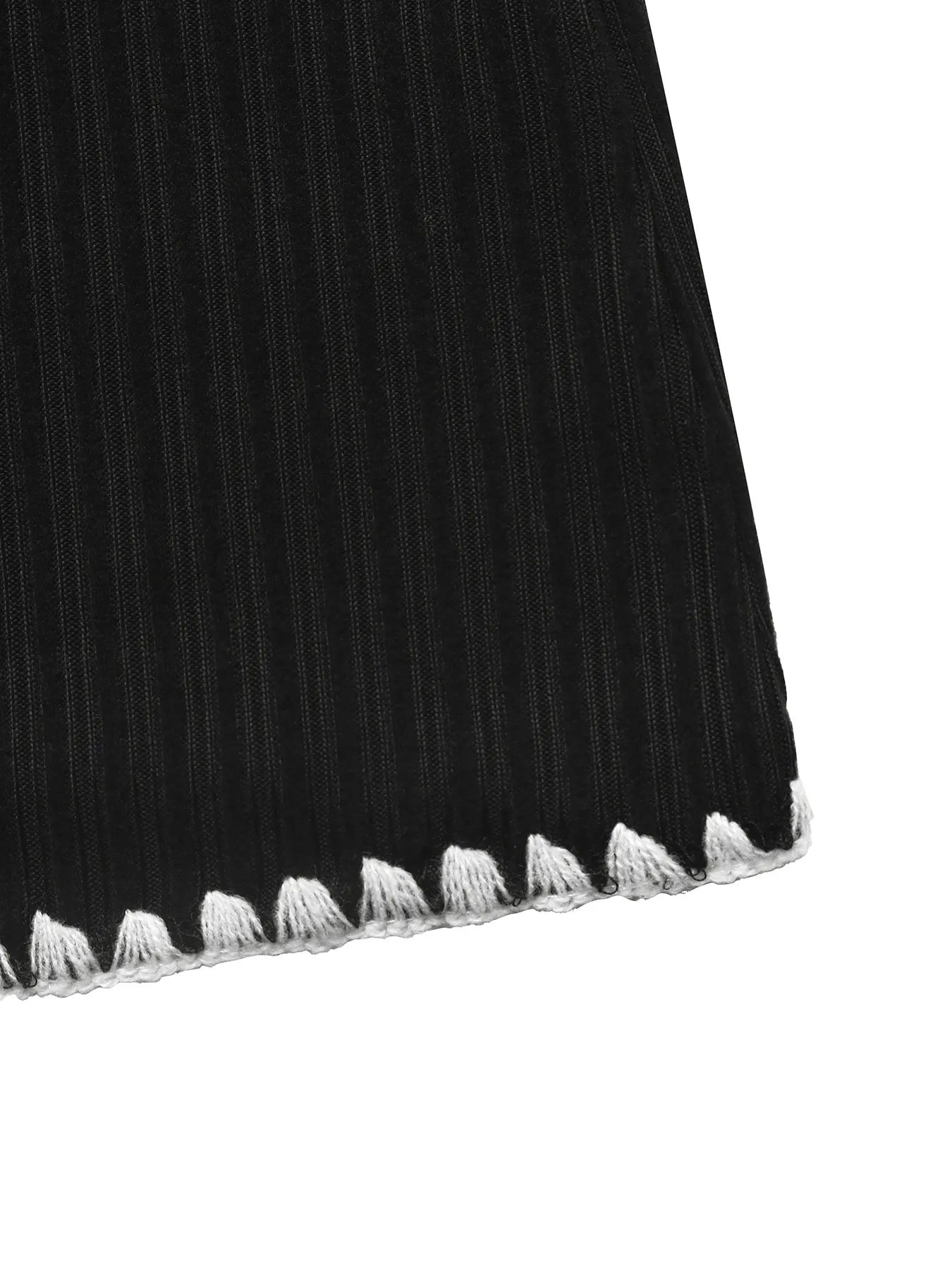 Contrast Trim Texture Long Sleeve Sweater Dress - Fashorio
