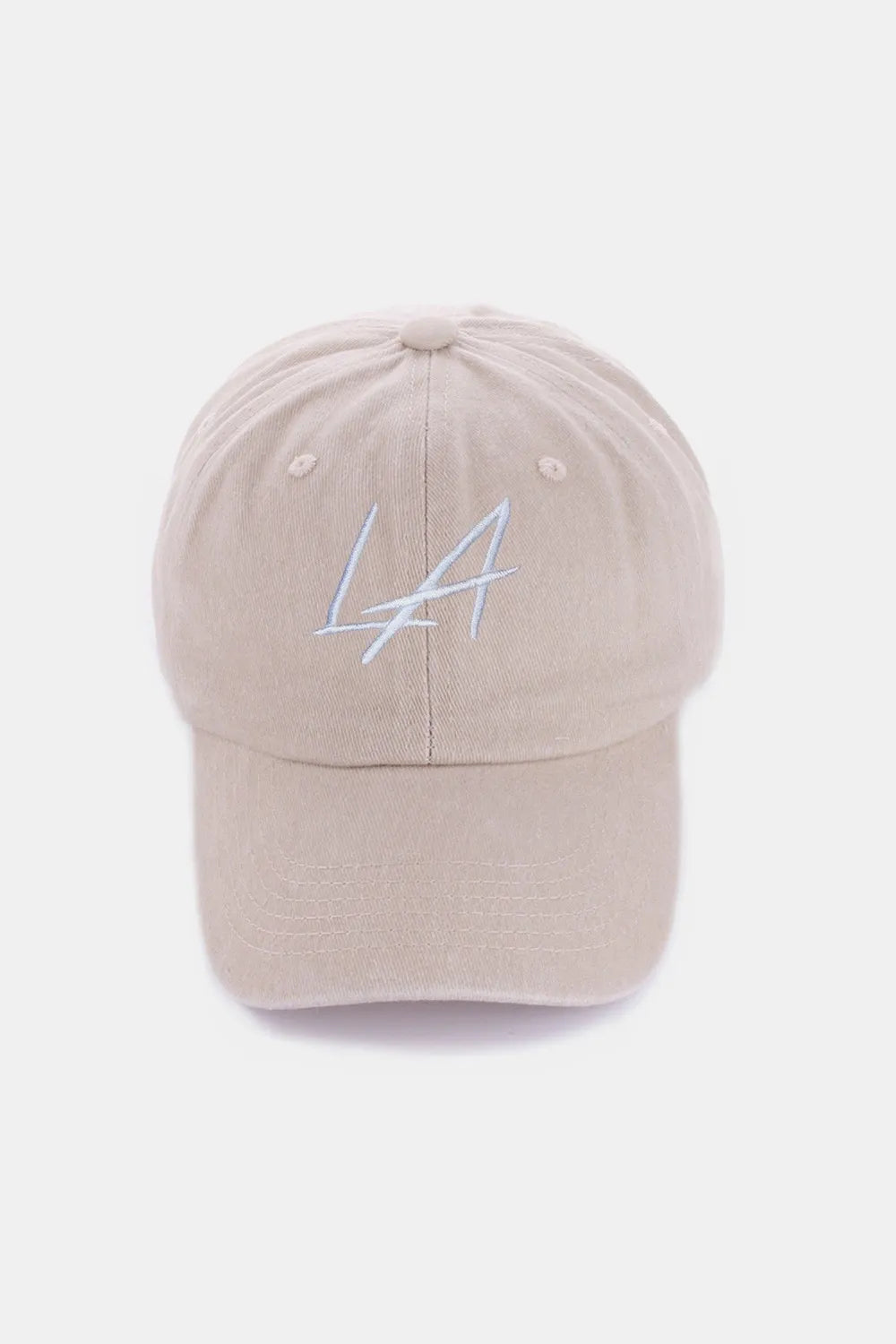 Zenana Washed Embroidered City Baseball Cap LA Ash Mocha One Size - Fashorio