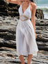 Crochet Waist Halter Sleeveless Cover-Up Dress - Fashorio