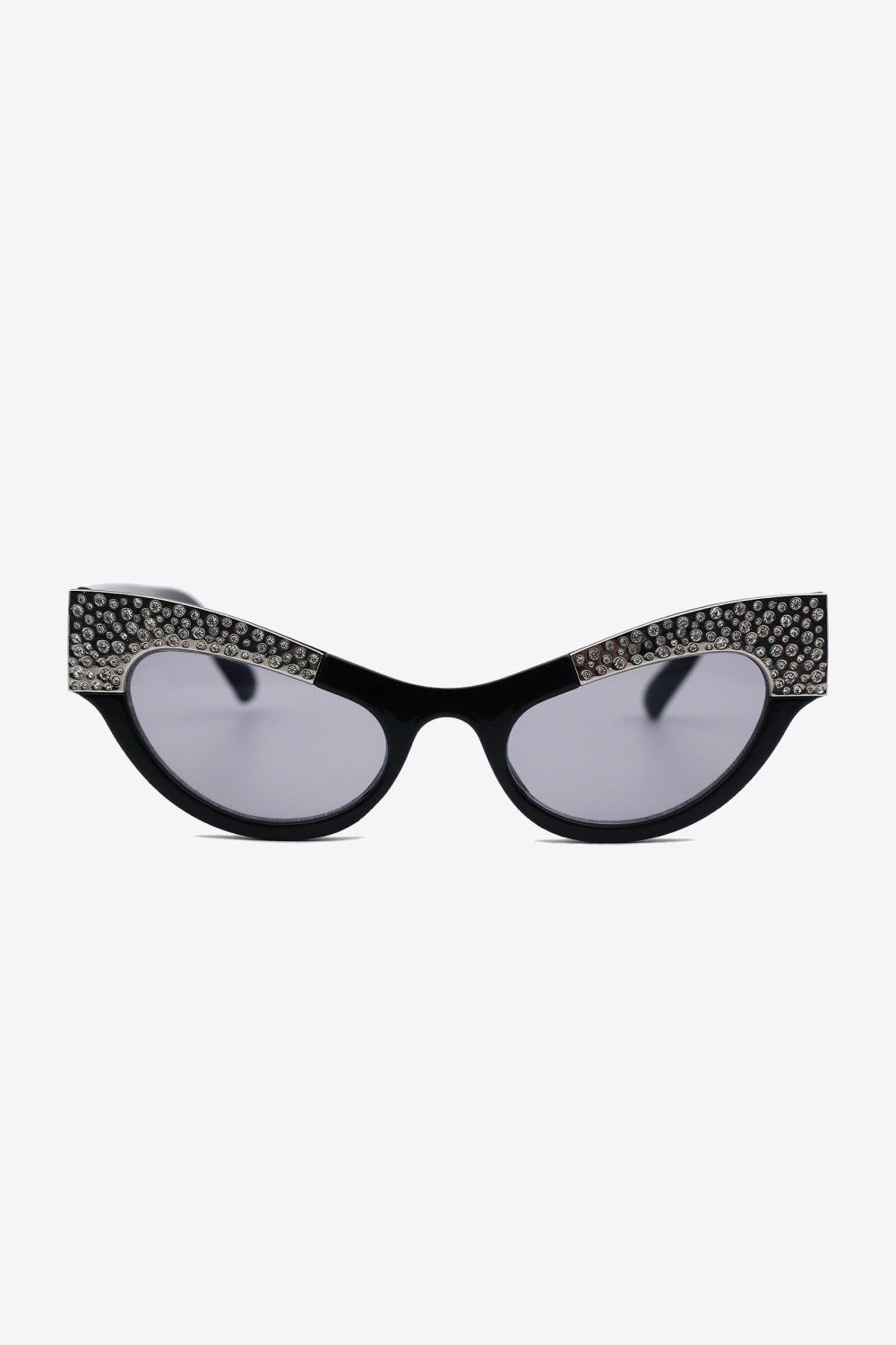 UV400 Rhinestone Trim Cat-Eye Sunglasses - Fashorio