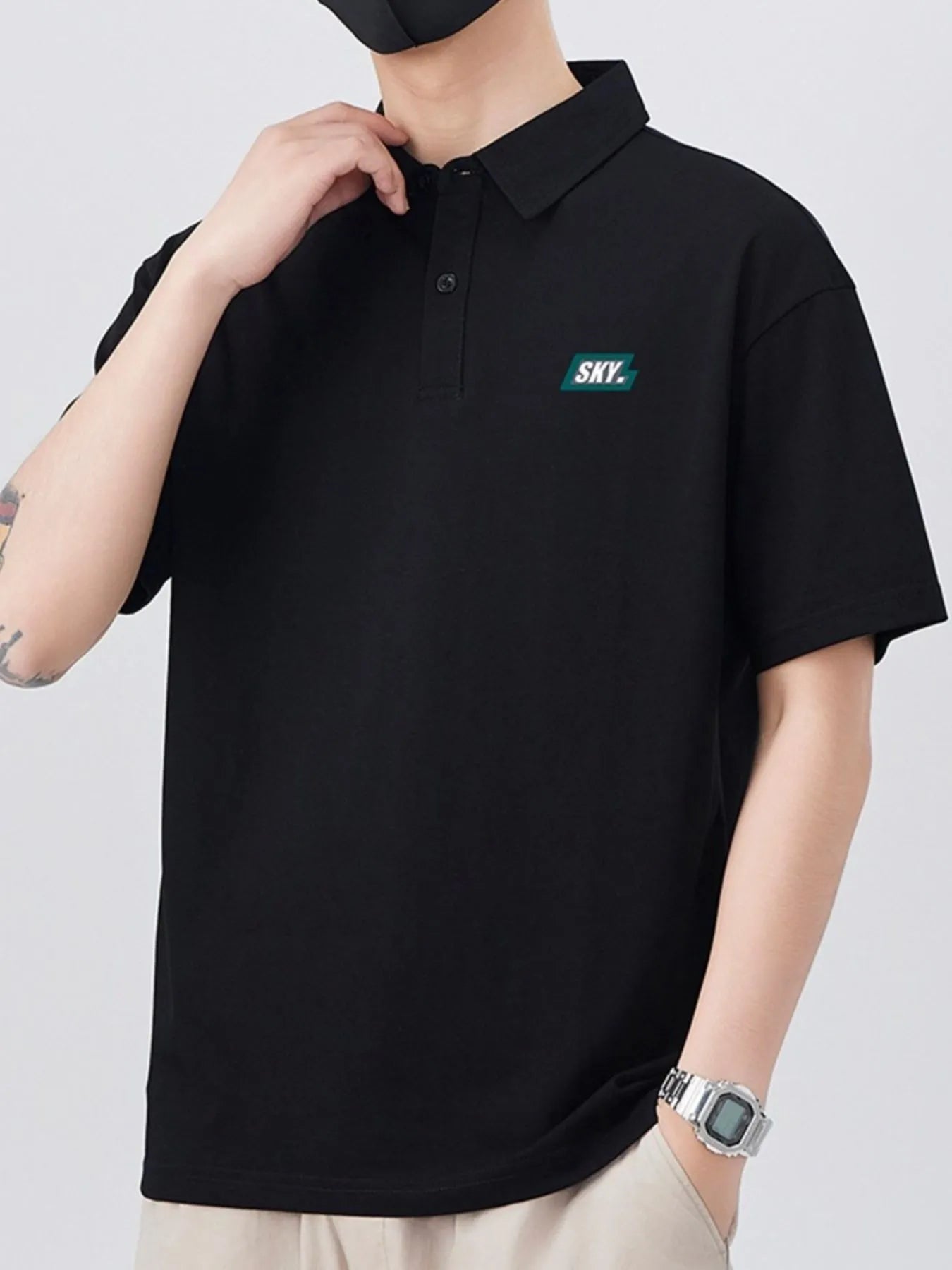Men's Plus Size Button Detail Short Sleeve Polo - Fashorio