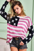 BiBi American Flag Low Gauge Knit Top - Fashorio