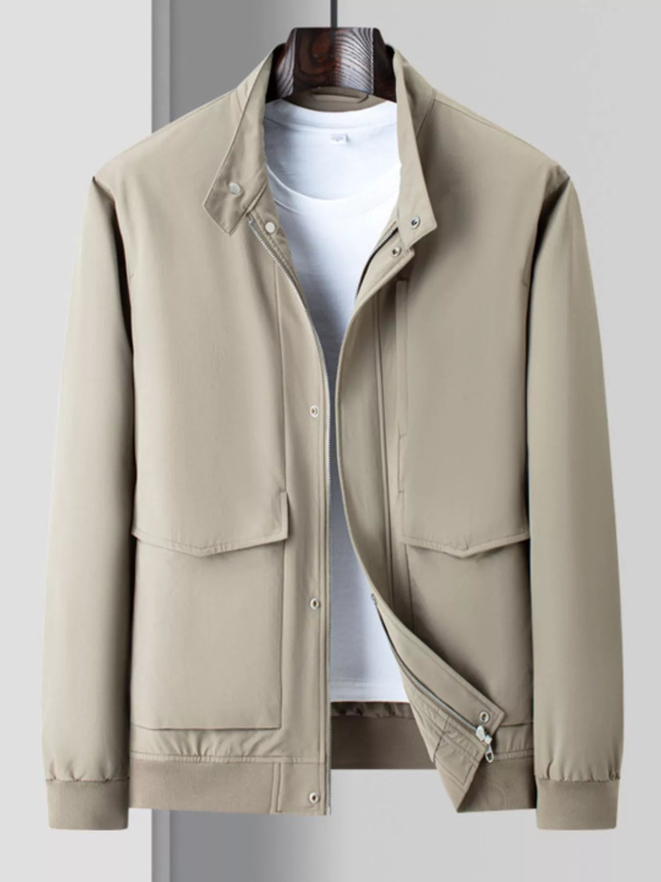 Men's Plus Size Zip Up Long Sleeve Jacket - Fashorio