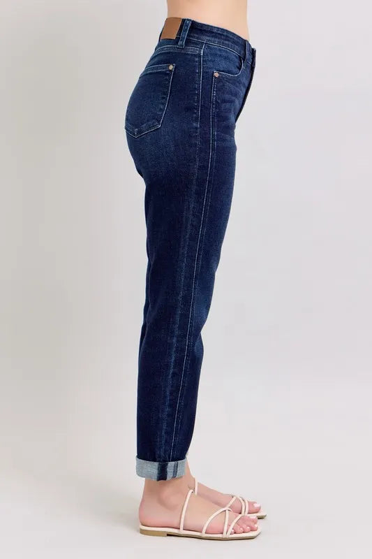 Judy Blue Full Size High Waist Boyfriend Jeans Plus Size - Fashorio