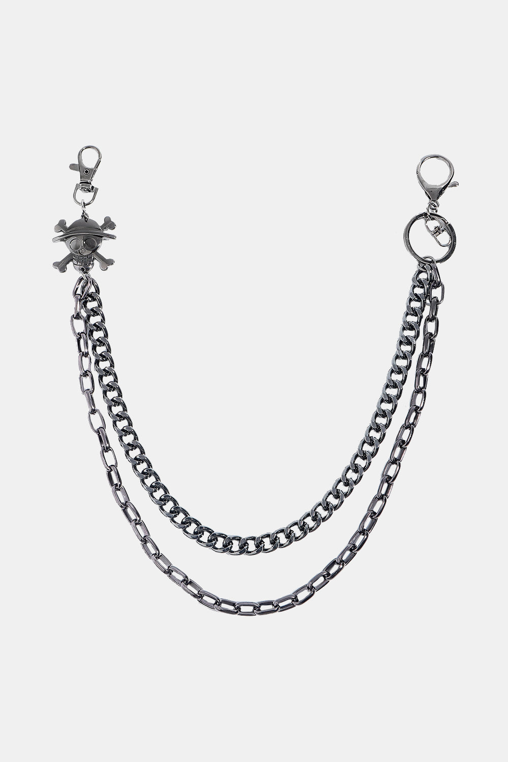 Treasure Point Shape Double Layer Alloy Belt Black One Size - Fashorio