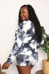 Shiny Tie-Dye Round Neck Top and Shorts Lounge Set - Fashorio