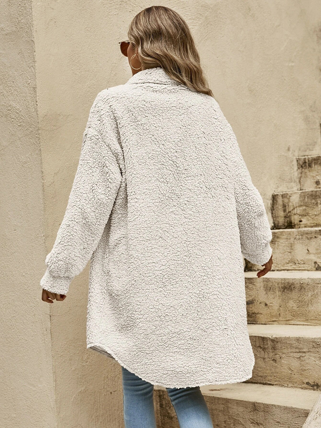 Collared Button Down Coat - Fashorio