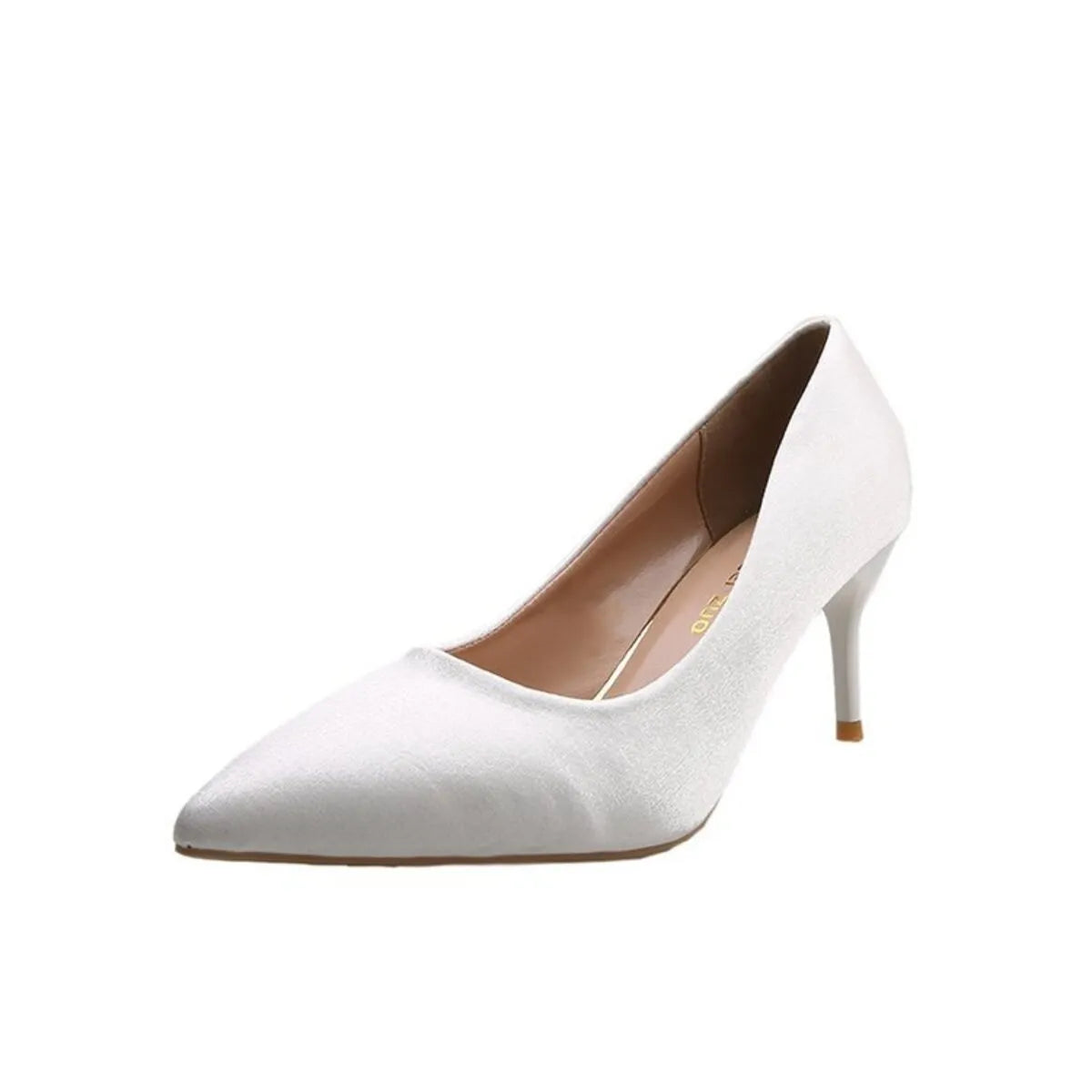 Point Toe Stiletto Pumps White - Fashorio