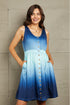 Double Take Scoop Neck Buttoned Sleeveless Magic Dress with Pockets Blue - Fashorio