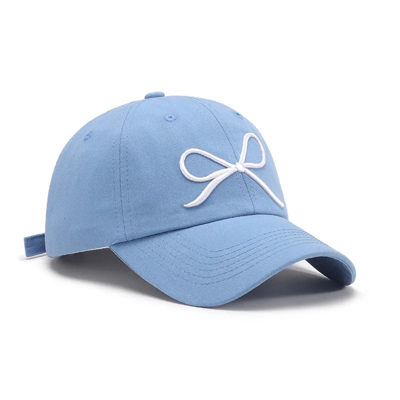 Bow Embroidered Cotton Baseball Cap - Fashorio