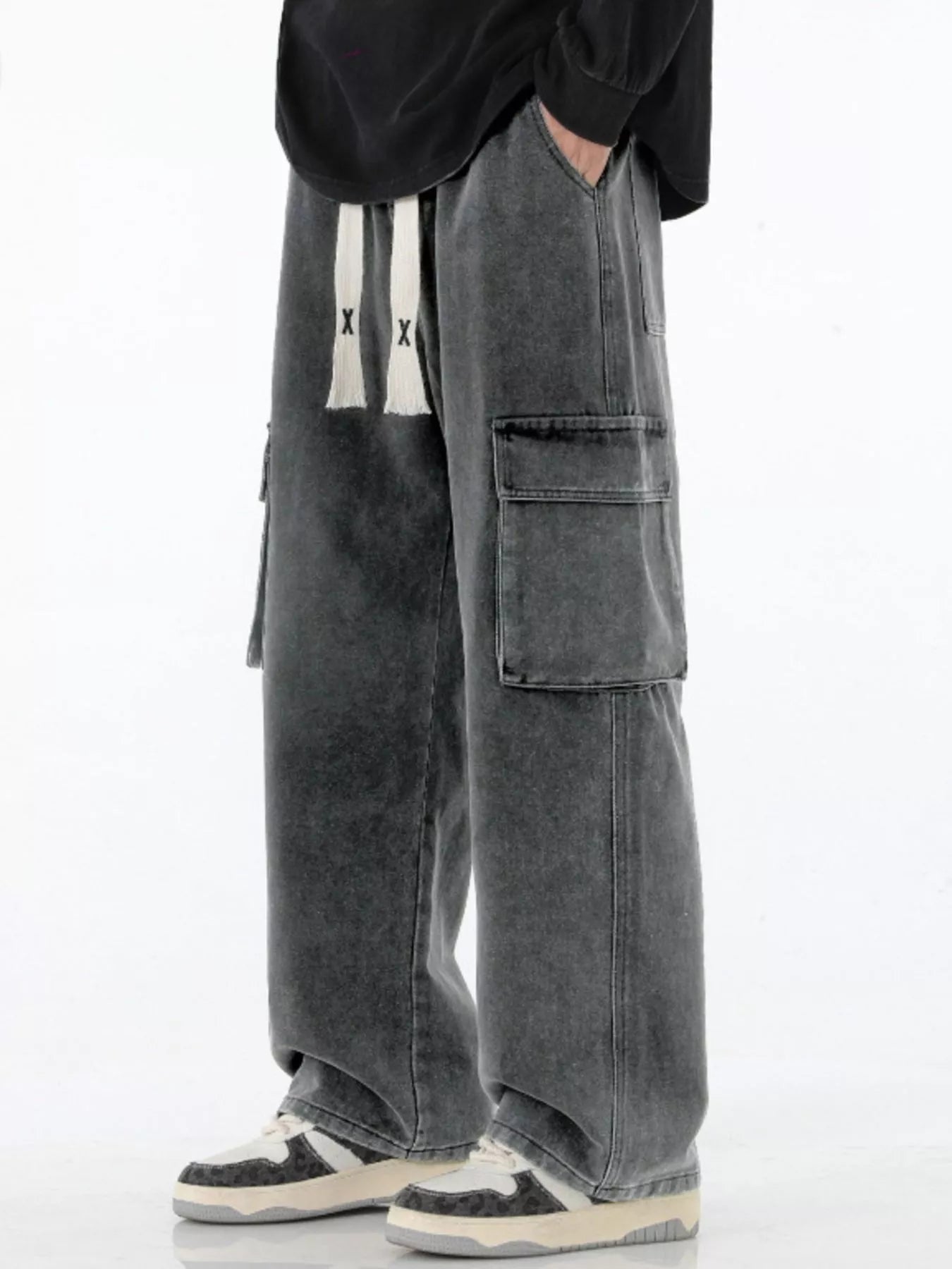 Men’s Plus Size Wide Leg Cargo Jeans – Full Size Relaxed Fit - Fashorio