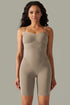 Spaghetti Strap Active Romper Mocha - Fashorio