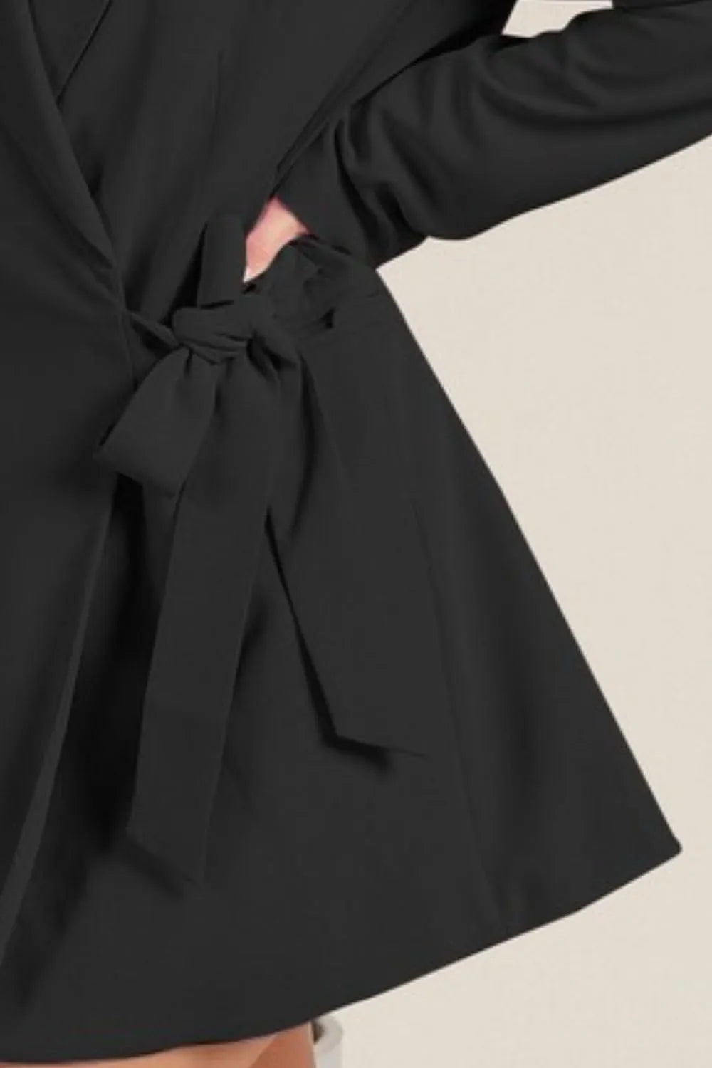 BiBi Wrap Tie Detailed Long Blazer - Fashorio