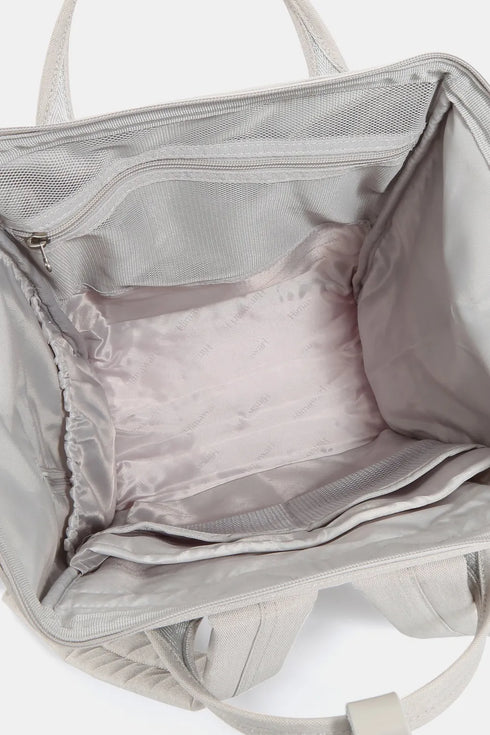 Himawari Contrast Waterproof Backpack Bag with External USB Port - Fashorio