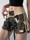 Camouflage Drawstring Shorts Army Green - Fashorio
