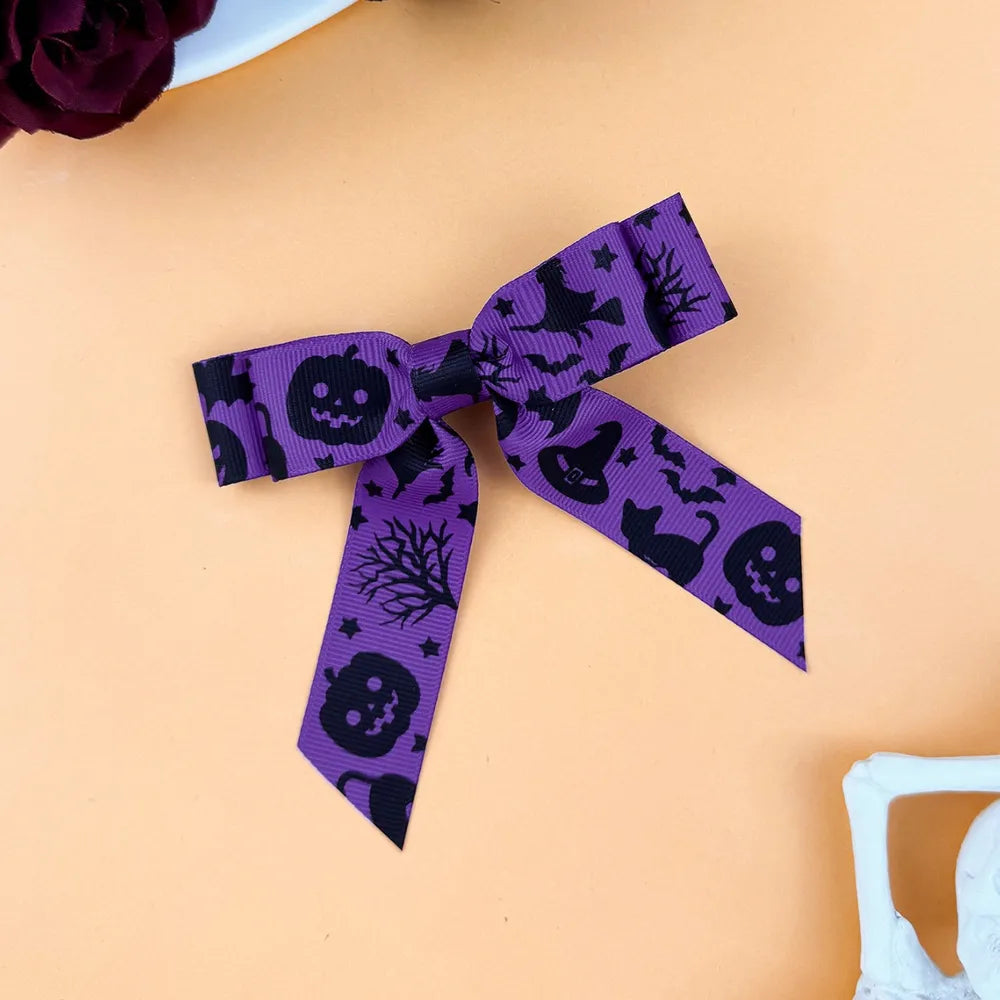 2-Piece Polyester Bow Hair Clip Violet One Size - Fashorio