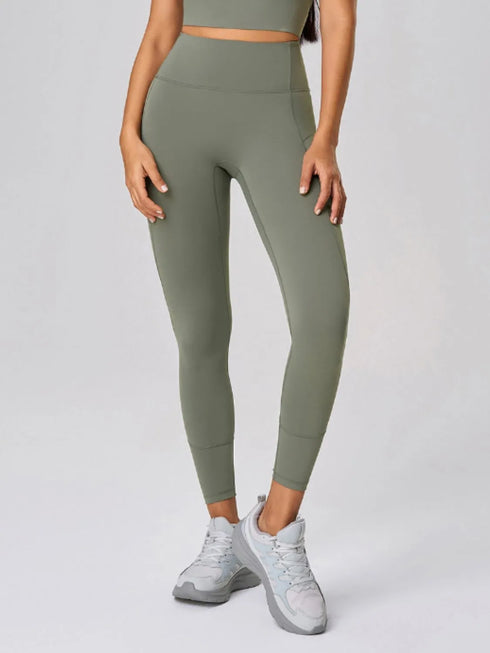 High Waist Active Leggings Sage - Fashorio