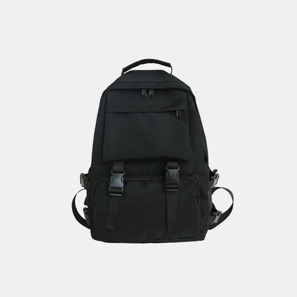 Oxford Cloth Adjustable Straps Backpack Bag Black One Size - Fashorio