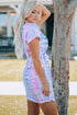 Women Tie-Dye Belted T-Shirt Dress - Fashorio