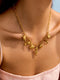 18K Gold-Plated Stainless Steel Ocean Theme Necklace Gold One Size - Fashorio