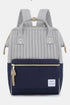 Himawari Waterproof Canvas Backpack Bag with Side Pockets Grey Navy One Size - Fashorio