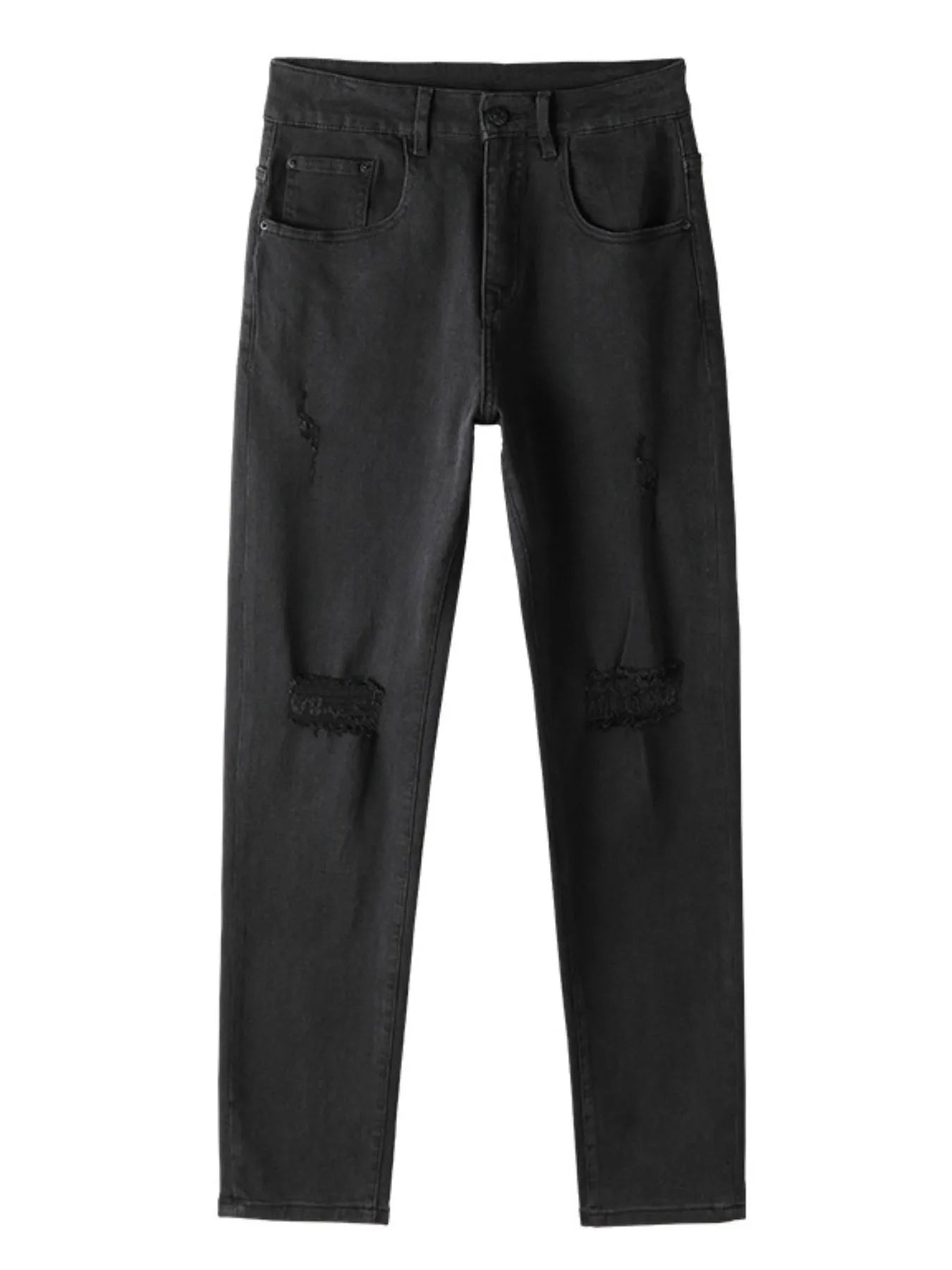 Men's Full Size Ripped Straight Leg Jeans Plus Size - Fashorio