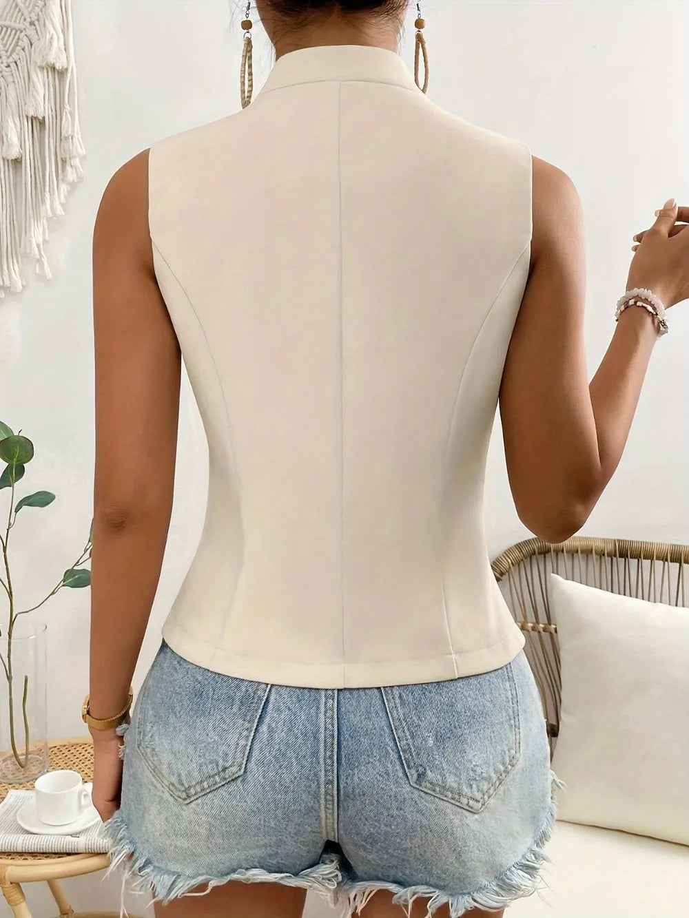 Button Down Vest Coat - Fashorio