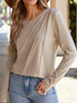 Asymmetric Seam Detail Long Sleeve Top - Fashorio