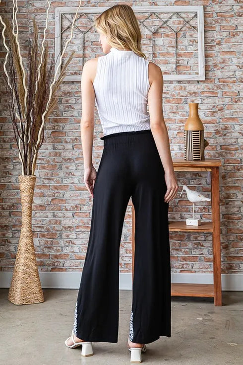 Heimish Full Size Solid Damask Casual Pants Plus Size - Fashorio