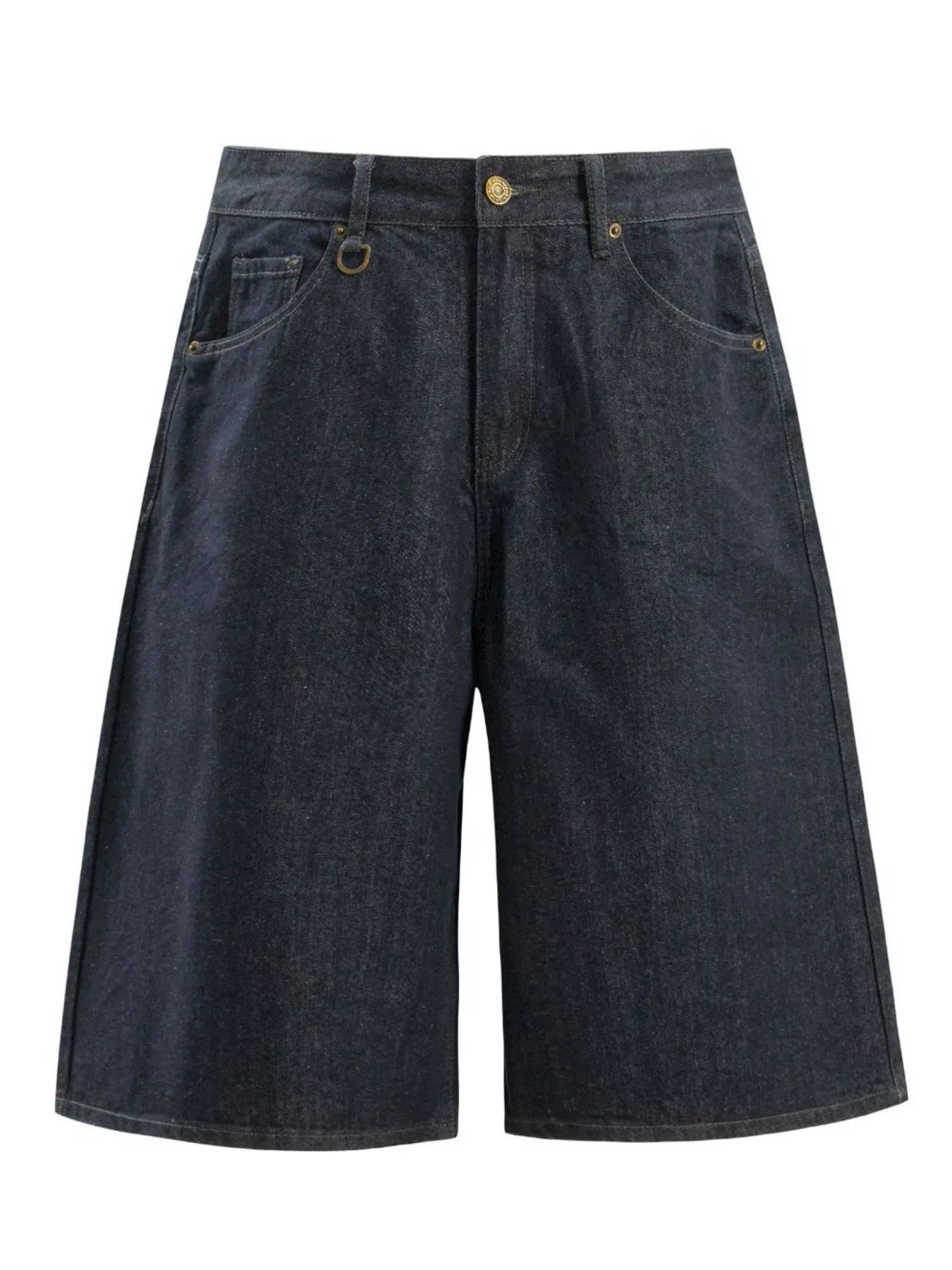 Men's Pocketed Loose Fit Denim Shorts Blue - Fashorio