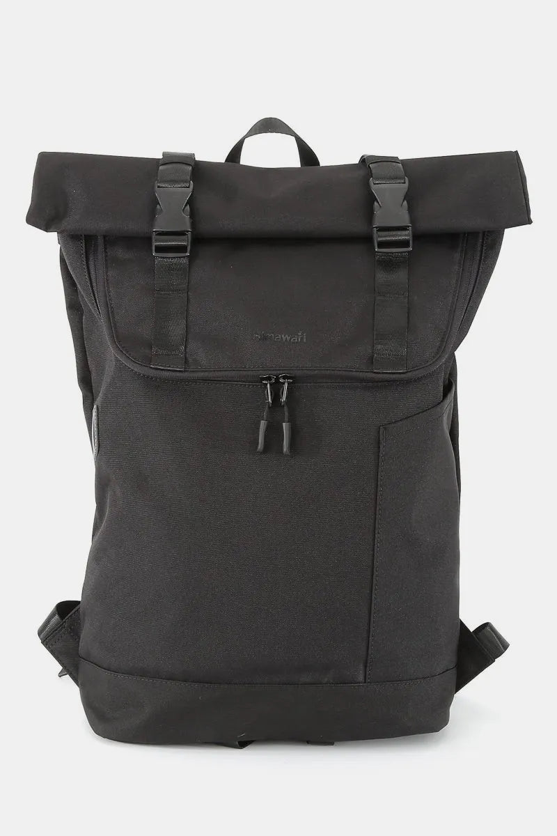 Himawari Contrast Waterproof Canvas Backpack Bag Black One Size - Fashorio