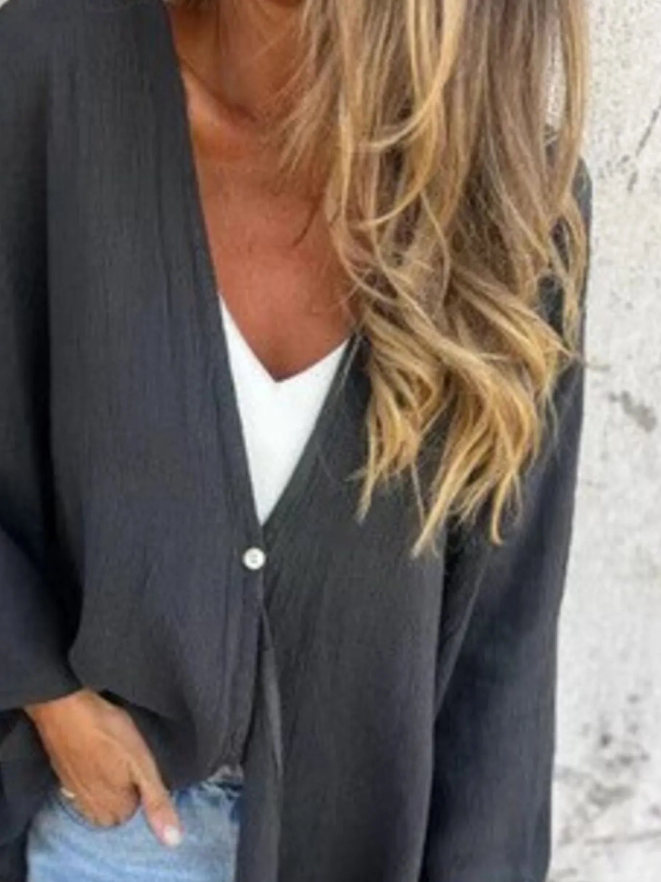 Full Size Oversized Button-Up Cardigan Plus Size - Fashorio