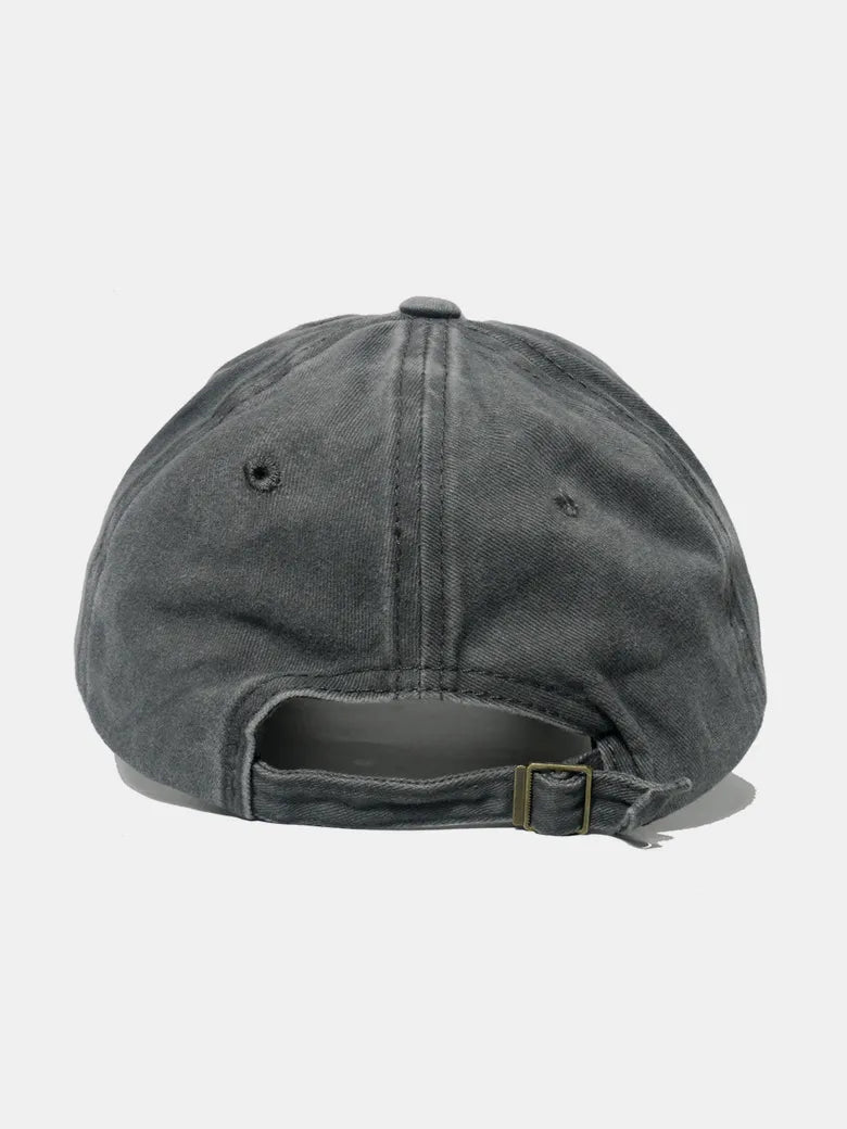 Embroidered Heart Washed Cotton Baseball Cap - Fashorio