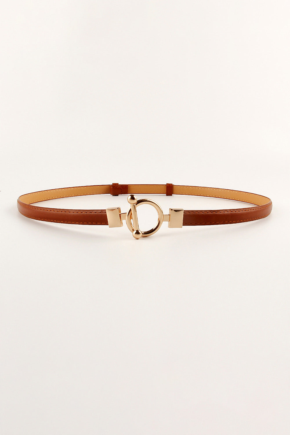 Toggle Buckle Skinny PU Belt - Fashorio