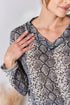 Hailey & Co Full Size Snakeskin V-Neck Long Sleeve Top - Fashorio
