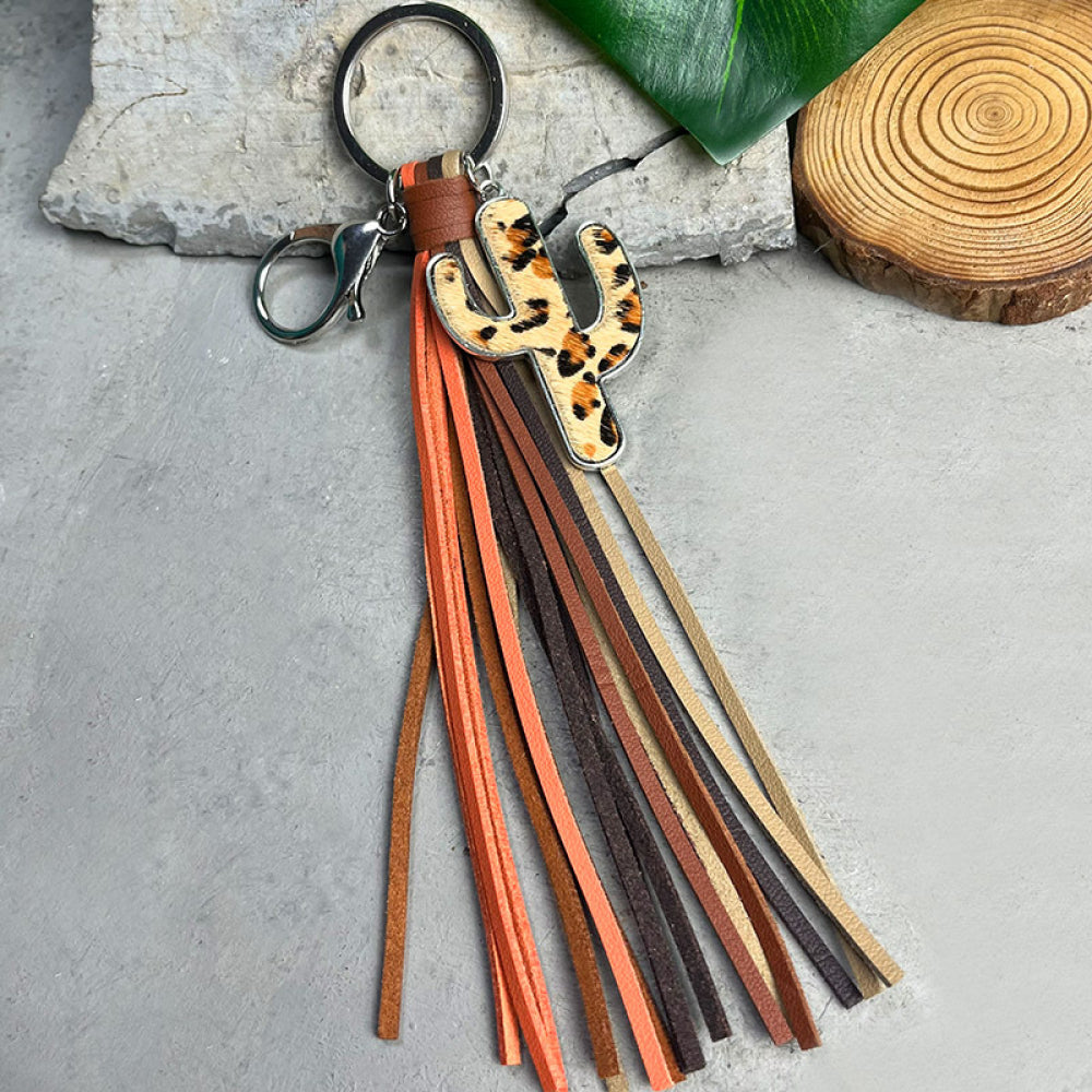 Cactus Keychain with Tassel Style A One Size - Fashorio