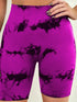 Tie-Dye High Waist Active Shorts Red-Violet - Fashorio