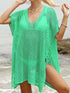 Side Tied V-Neck Cover-Up Neon Green One Size - Fashorio