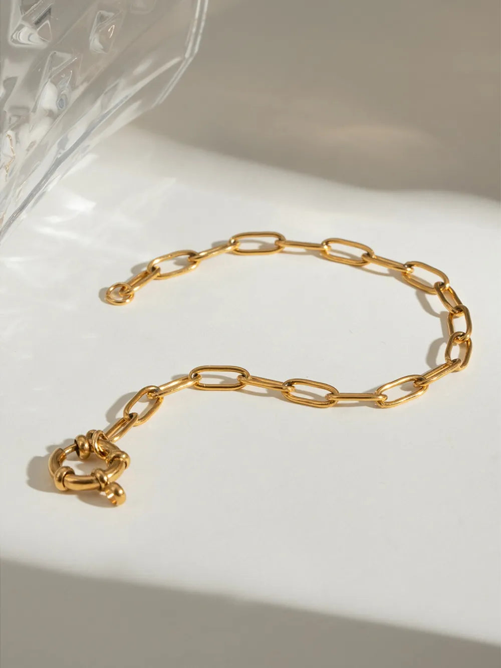 18K Gold-Plated Stainless Steel Chain Bracelet - Fashorio