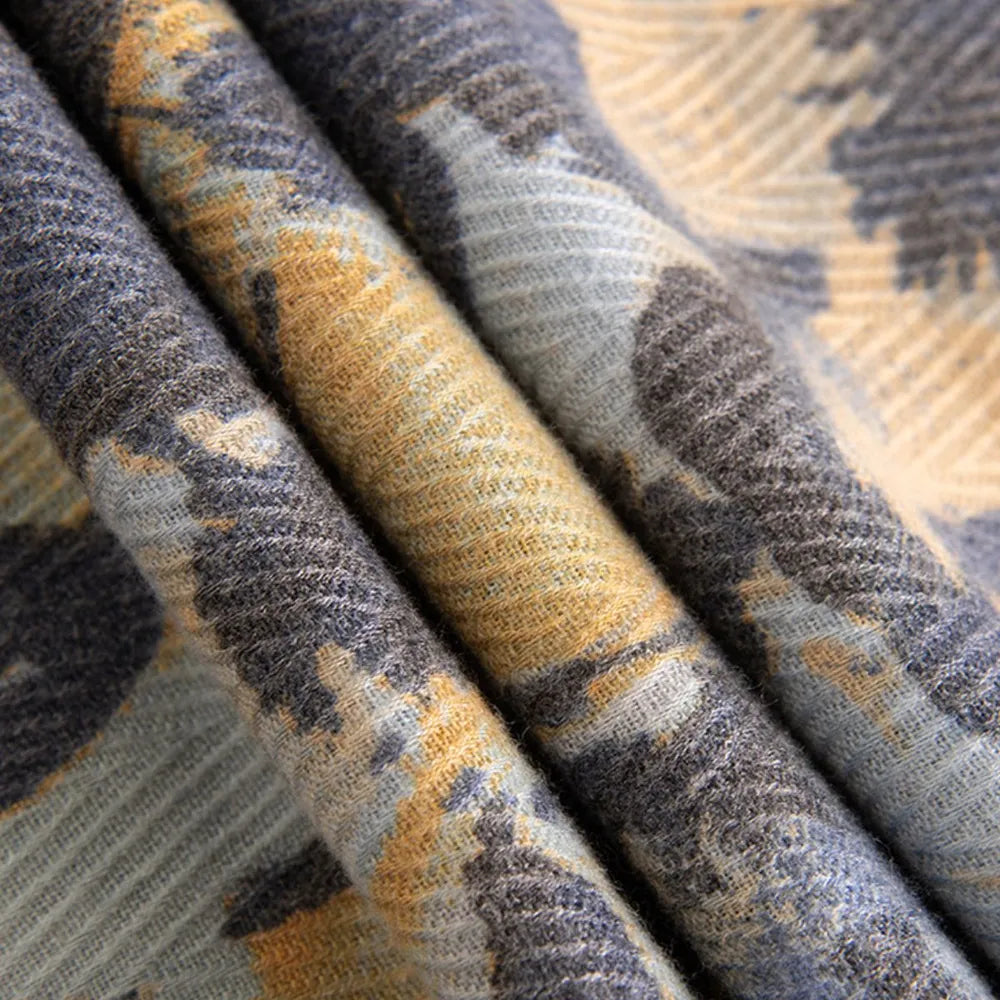 Printed Raw Hem Polyester Scarf - Fashorio
