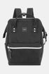 Himawari Water Resistant Canvas Backpack Bag with Side Pockets Black One Size - Fashorio