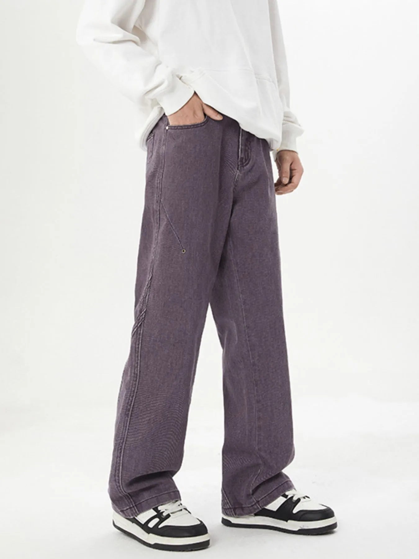 Men's Full Size Washed Straight Leg Jeans Plus Size - Fashorio