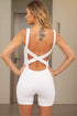 Crisscross Wide Strap Active Romper - Fashorio