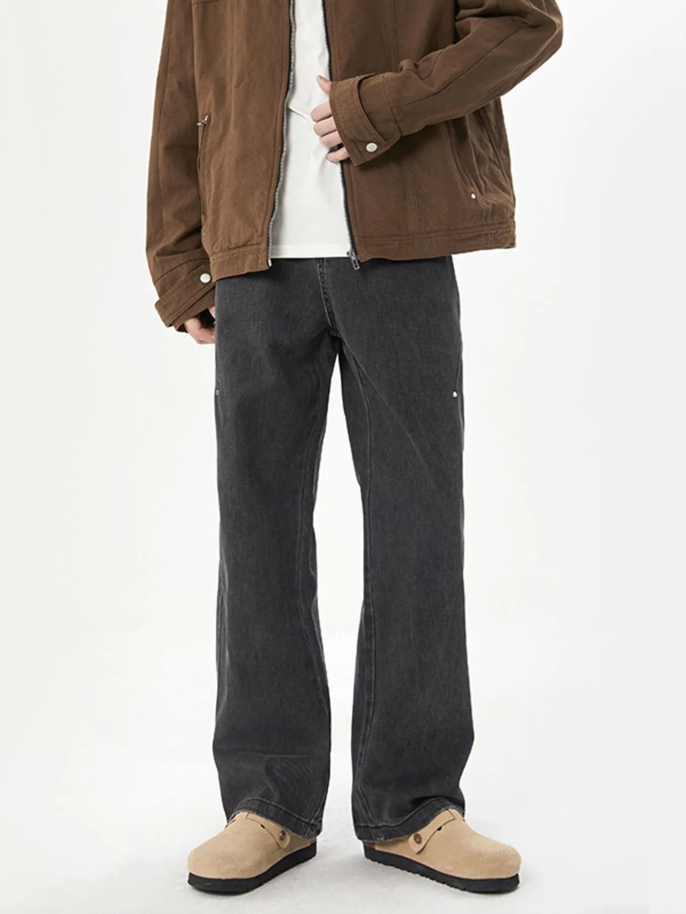 Men's Full Size Washed Straight Leg Jeans Plus Size - Fashorio