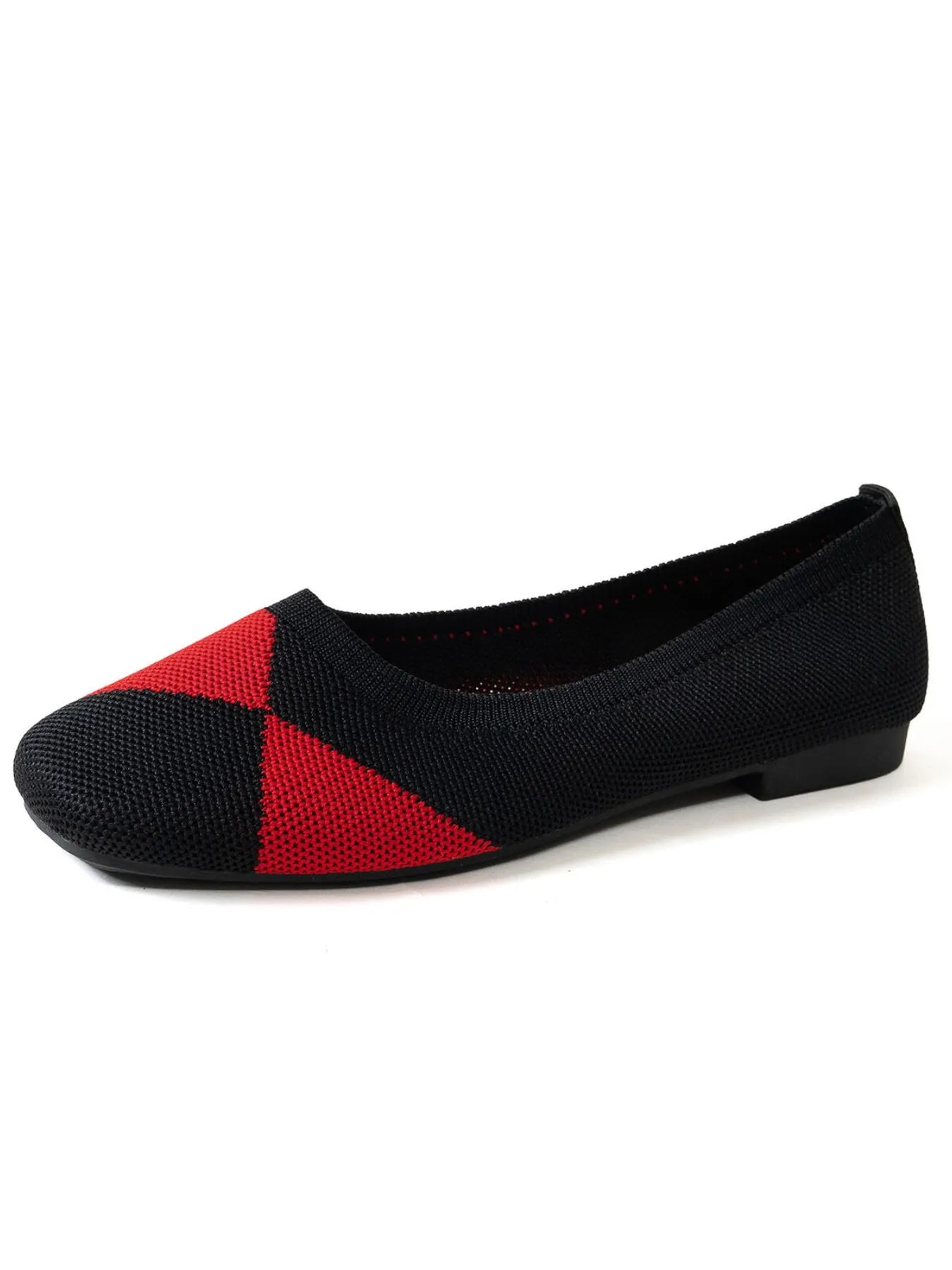 Color Block Knit Slip-On Loafers - Fashorio