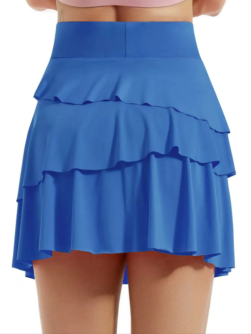 Tiered Ruffle Active Skort - Fashorio